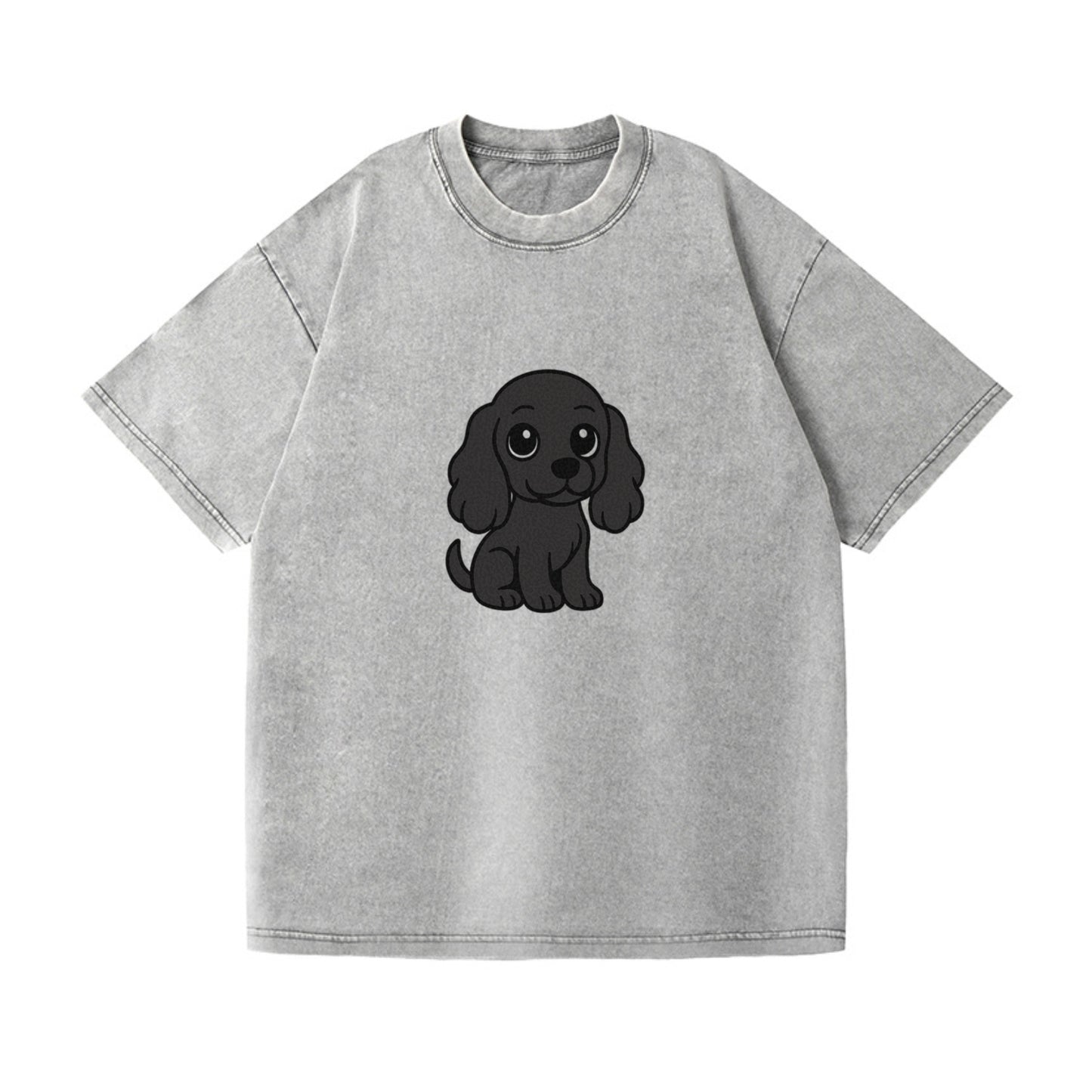 cocker spaniel black sitting pose with long ears portrait design Hat