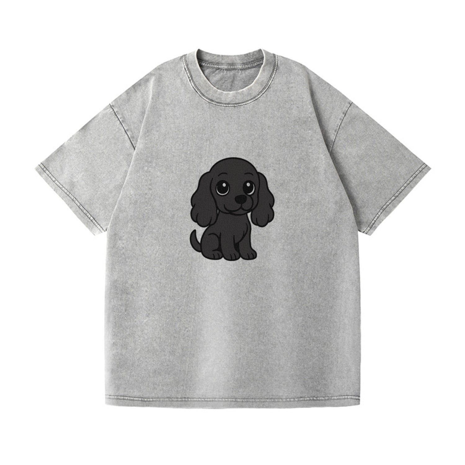 cocker spaniel black sitting pose with long ears portrait design Hat