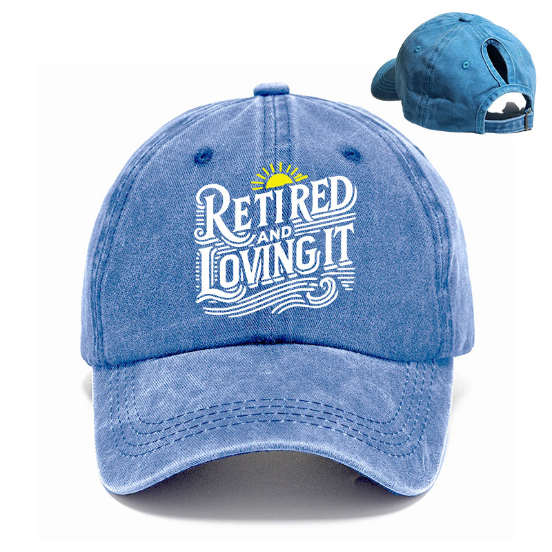 Gorra de béisbol con cola de caballo jubilada y encantada para mujer en primavera y verano