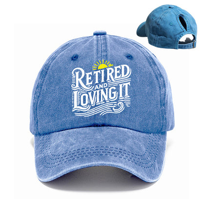 Gorra de béisbol con cola de caballo jubilada y encantada para mujer en primavera y verano