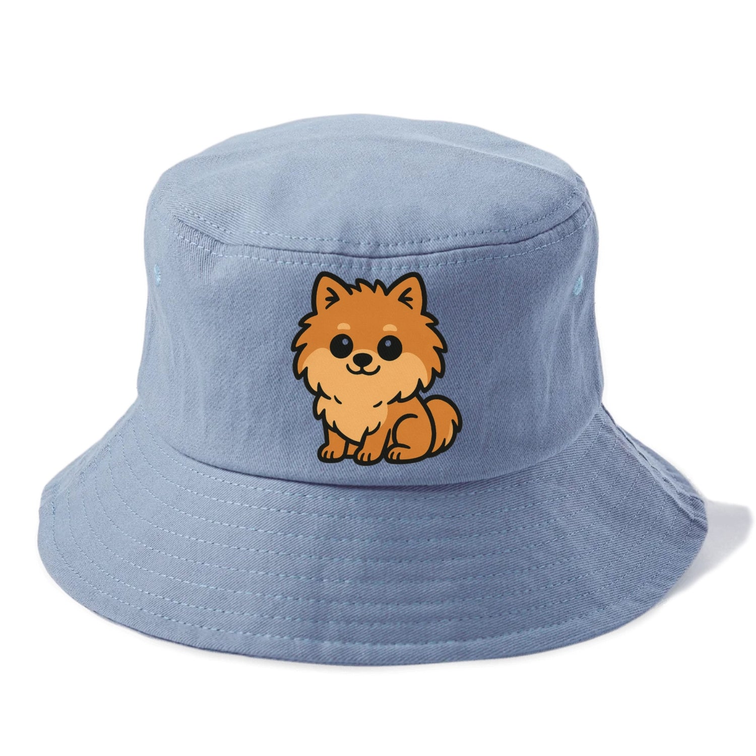 pomeranian orange fluffy sitting pose portrait design Hat