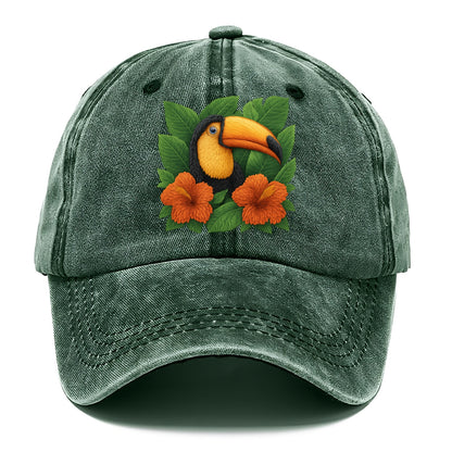 tropical paradise toucan bloom Hat