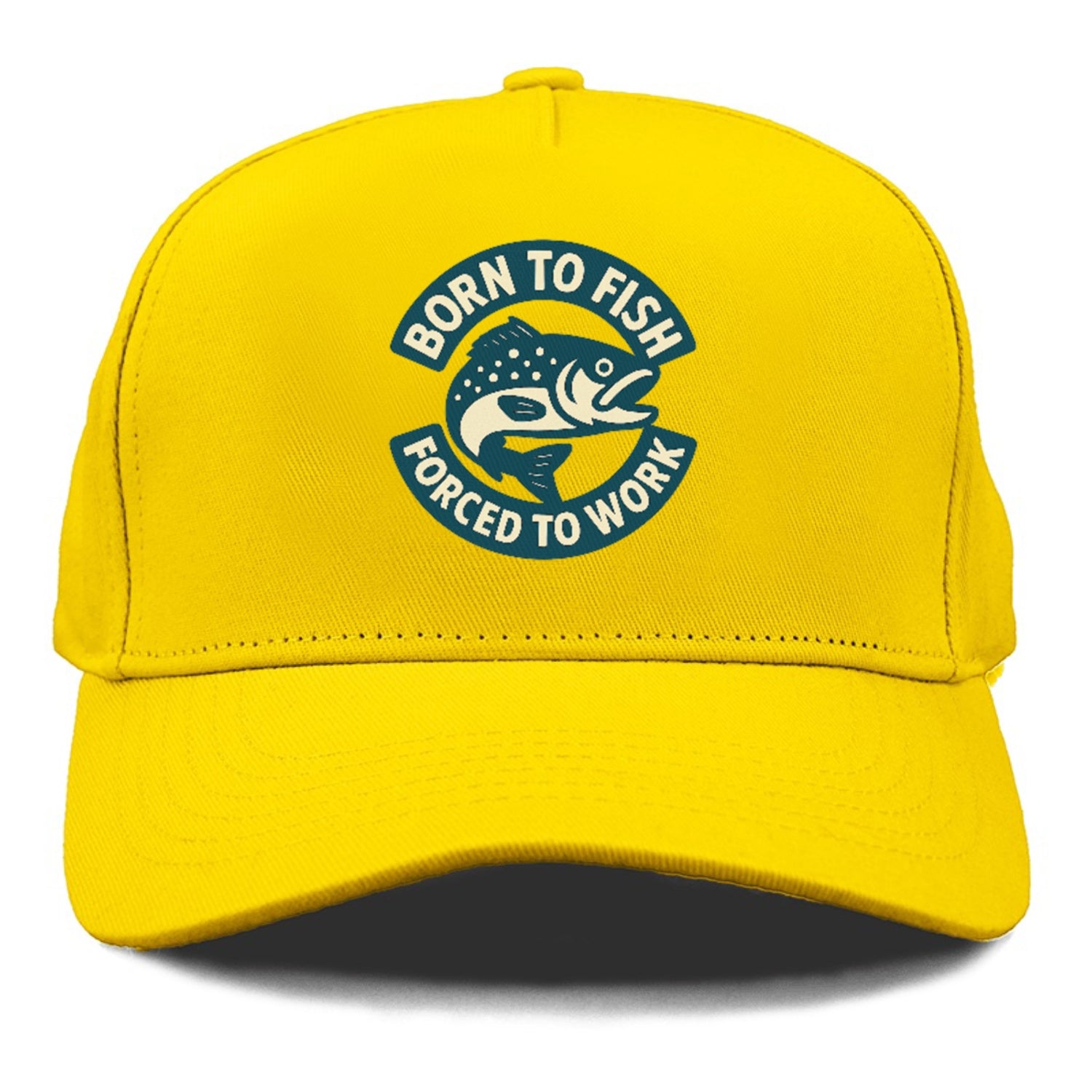born to fish forced to work Hat