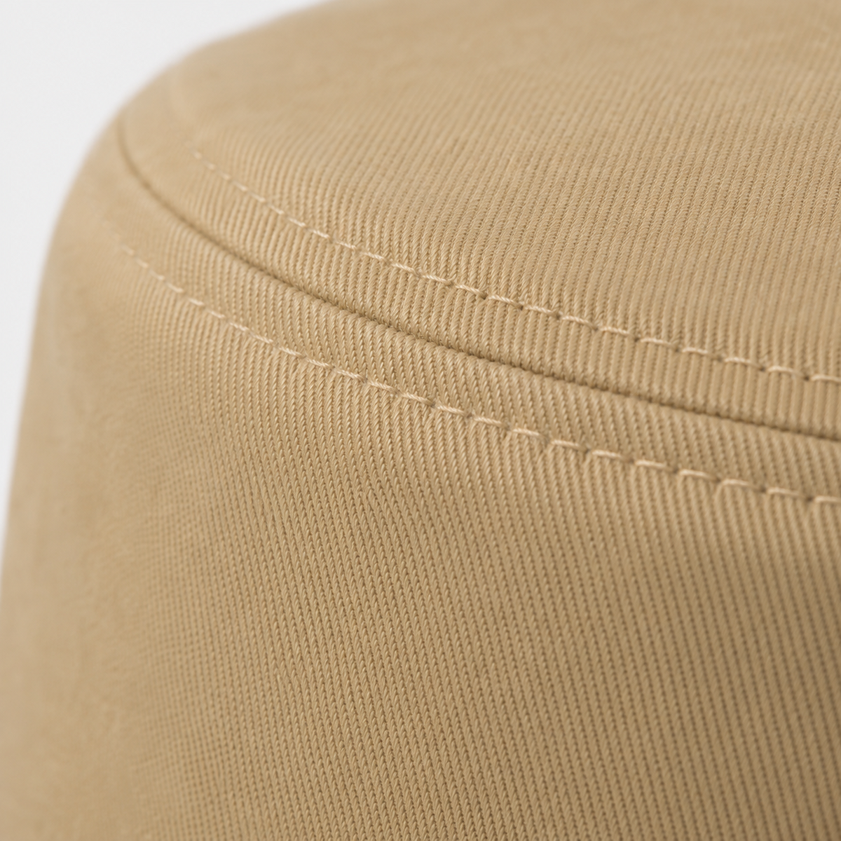 Baby Giant Panda Cub Cotton Bucket Hat – close-up of the cotton fabric and crown seam