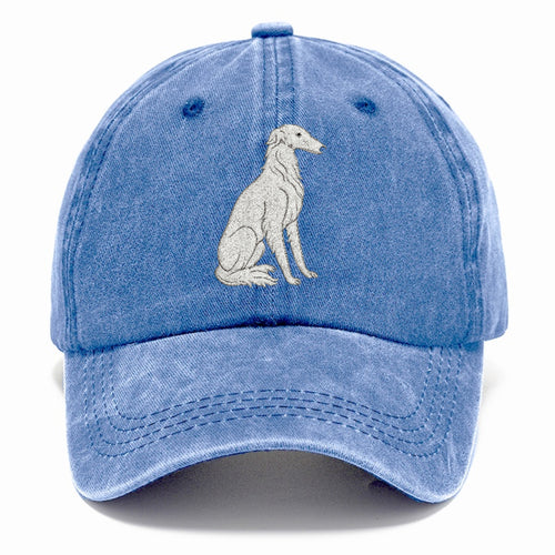Borzoi White Sitting Pose Classic Cap