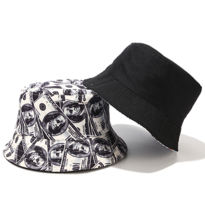 Creative Dollar Graffiti Bucket Hat - Foldable Reversible Sun Hat, Outdoor Casual UV Protection