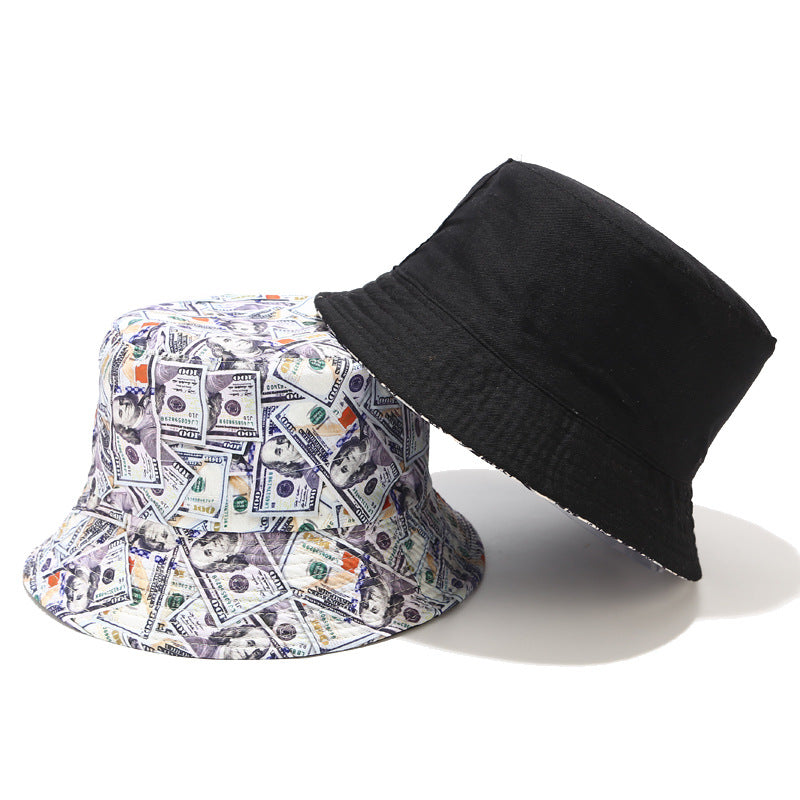 Creative Dollar Graffiti Bucket Hat - Foldable Reversible Sun Hat, Outdoor Casual UV Protection