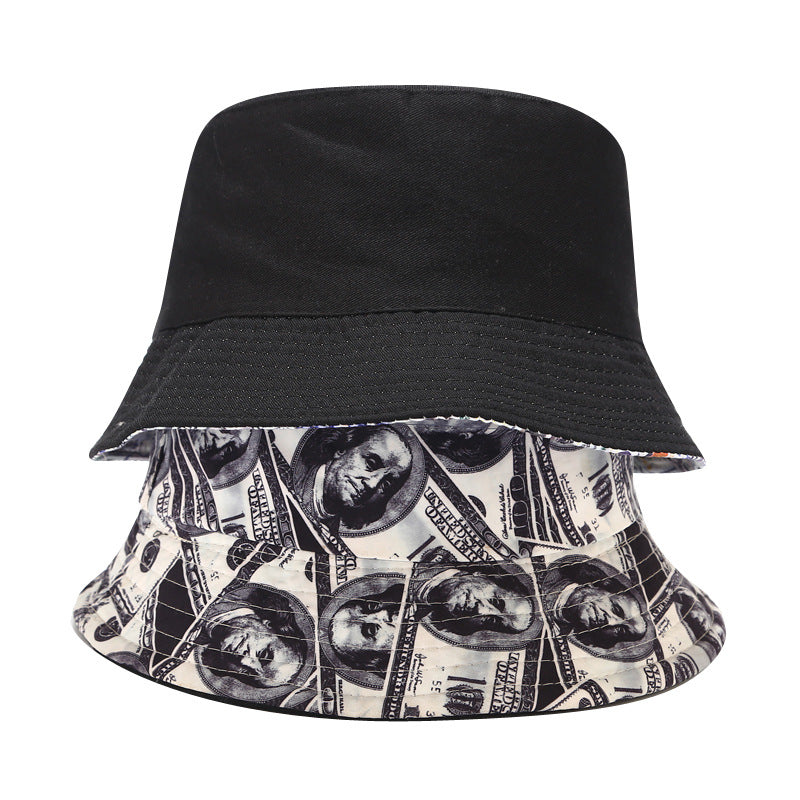 Creative Dollar Graffiti Bucket Hat - Foldable Reversible Sun Hat, Outdoor Casual UV Protection