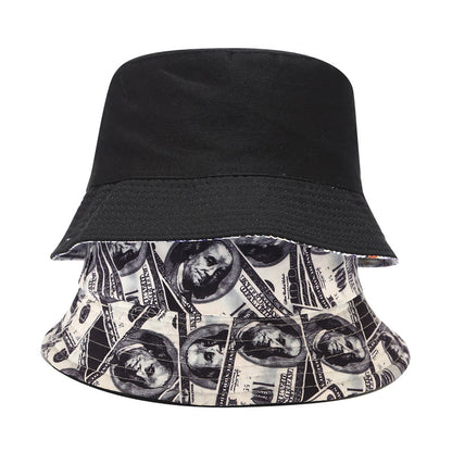 Creative Dollar Graffiti Bucket Hat - Foldable Reversible Sun Hat, Outdoor Casual UV Protection