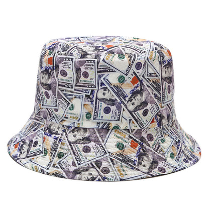 Creative Dollar Graffiti Bucket Hat - Foldable Reversible Sun Hat, Outdoor Casual UV Protection