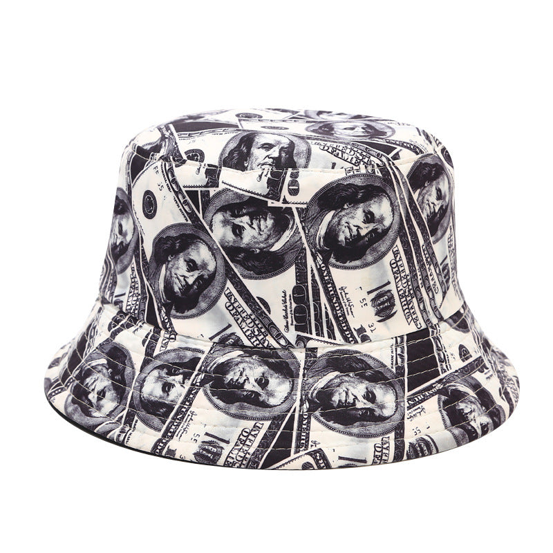 Creative Dollar Graffiti Bucket Hat - Foldable Reversible Sun Hat, Outdoor Casual UV Protection