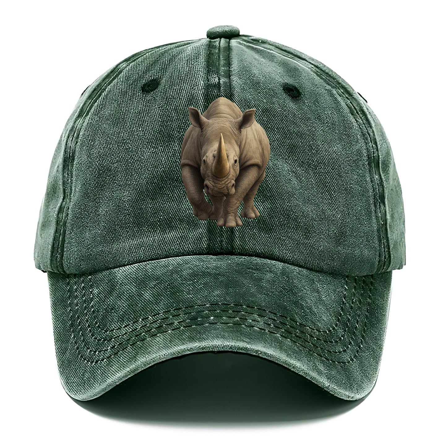 rhino portrait intense gaze illustration Hat