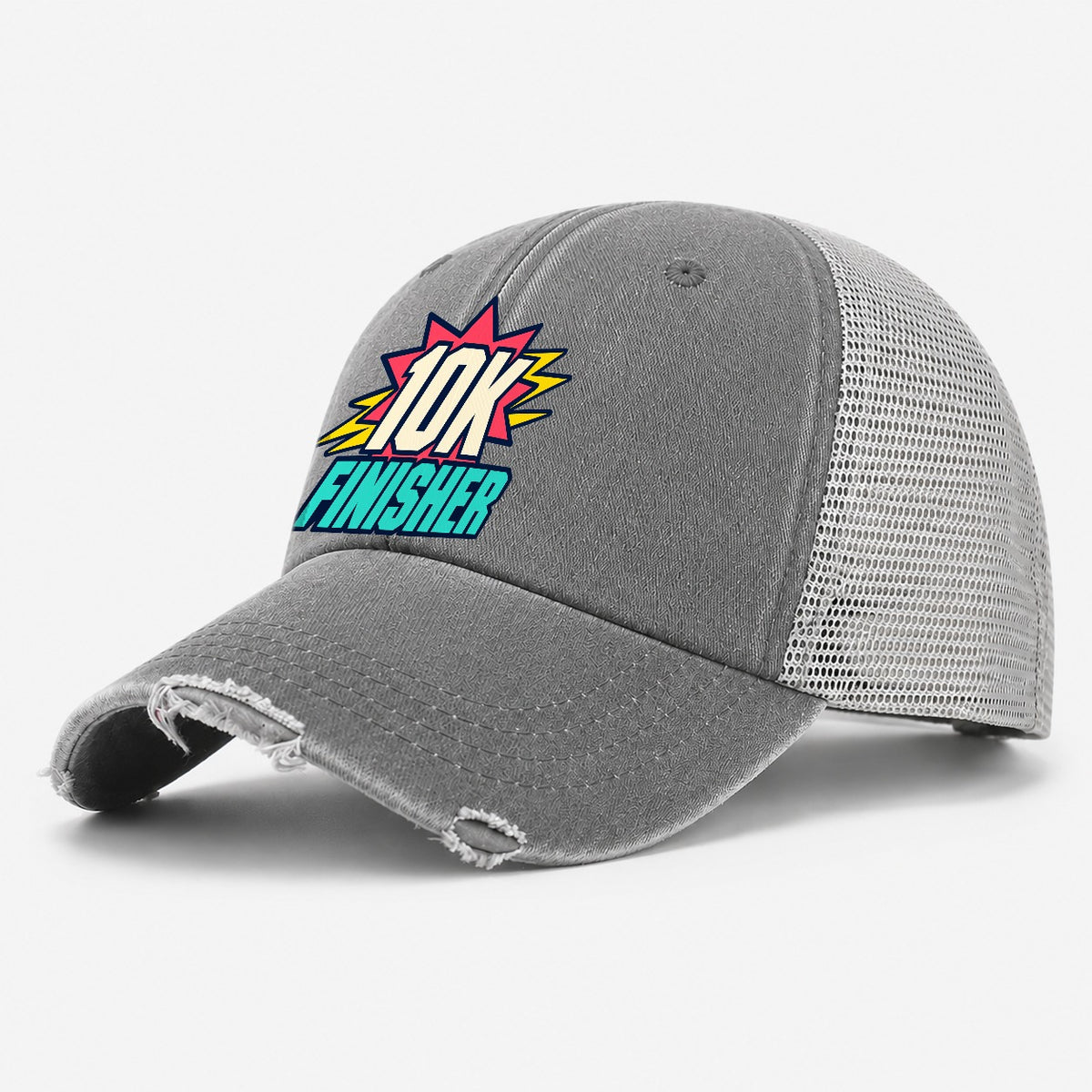 10K Finisher 90S Running Clubs Washed Trucker Hat – Grey