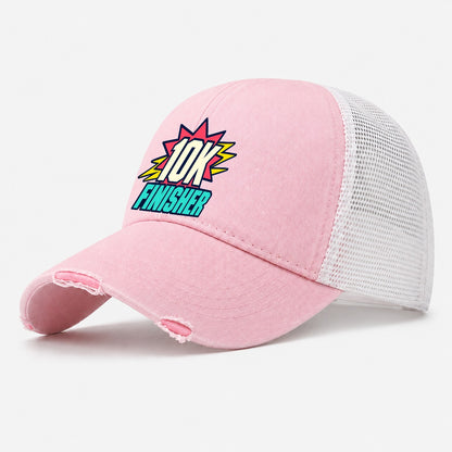 10K Finisher 90S Running Clubs Washed Trucker Hat – Light Pink