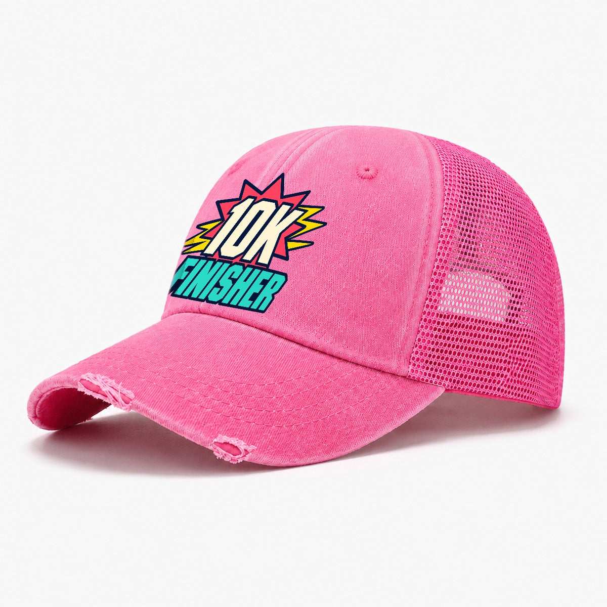 10K Finisher 90S Running Clubs Washed Trucker Hat – Rose