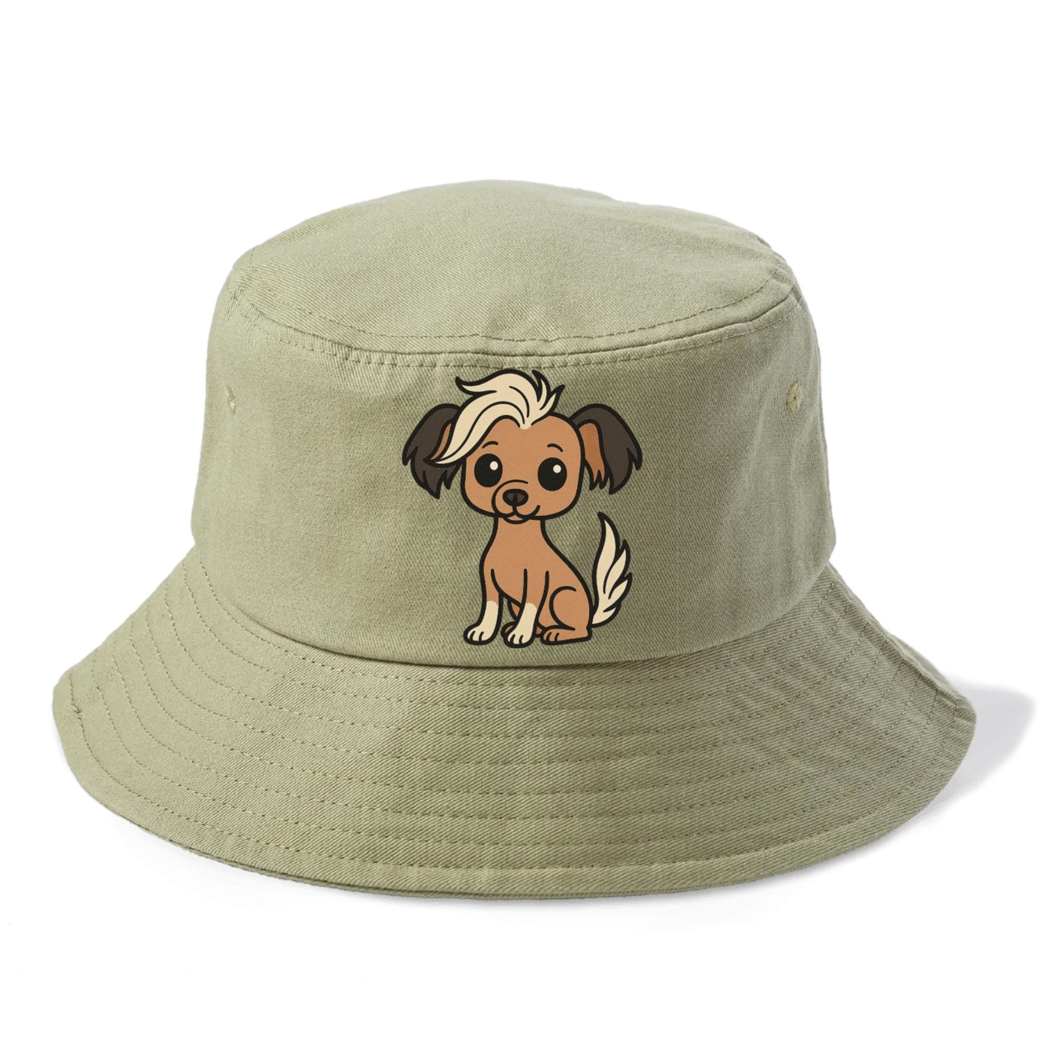 chinese crested hairless with hair tuft sitting pose portrait design Hat