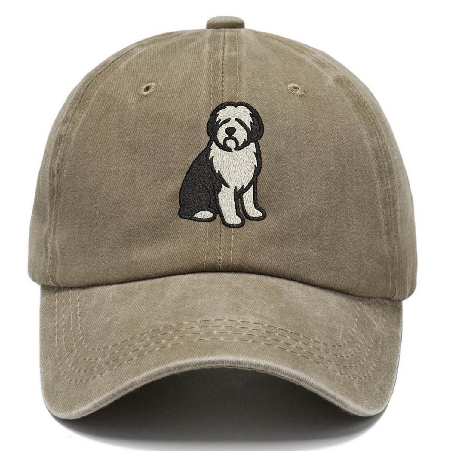 Old English Sheepdog Black And White Pose Hat