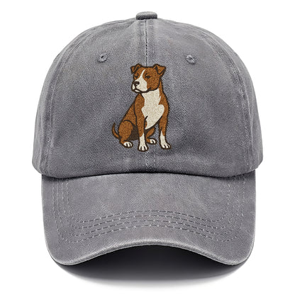 American Pit Bull Terrier Brown And White Pose Hat