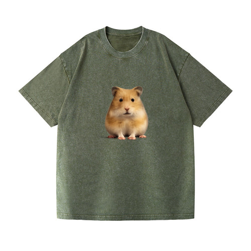 Cute Realistic Hamster Illustration Portrait Vintage T-shirt