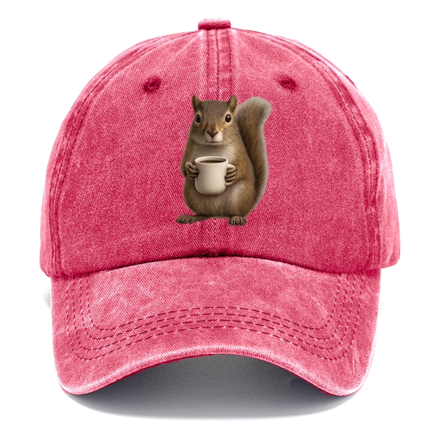 squirrel holding coffee cup art Hat