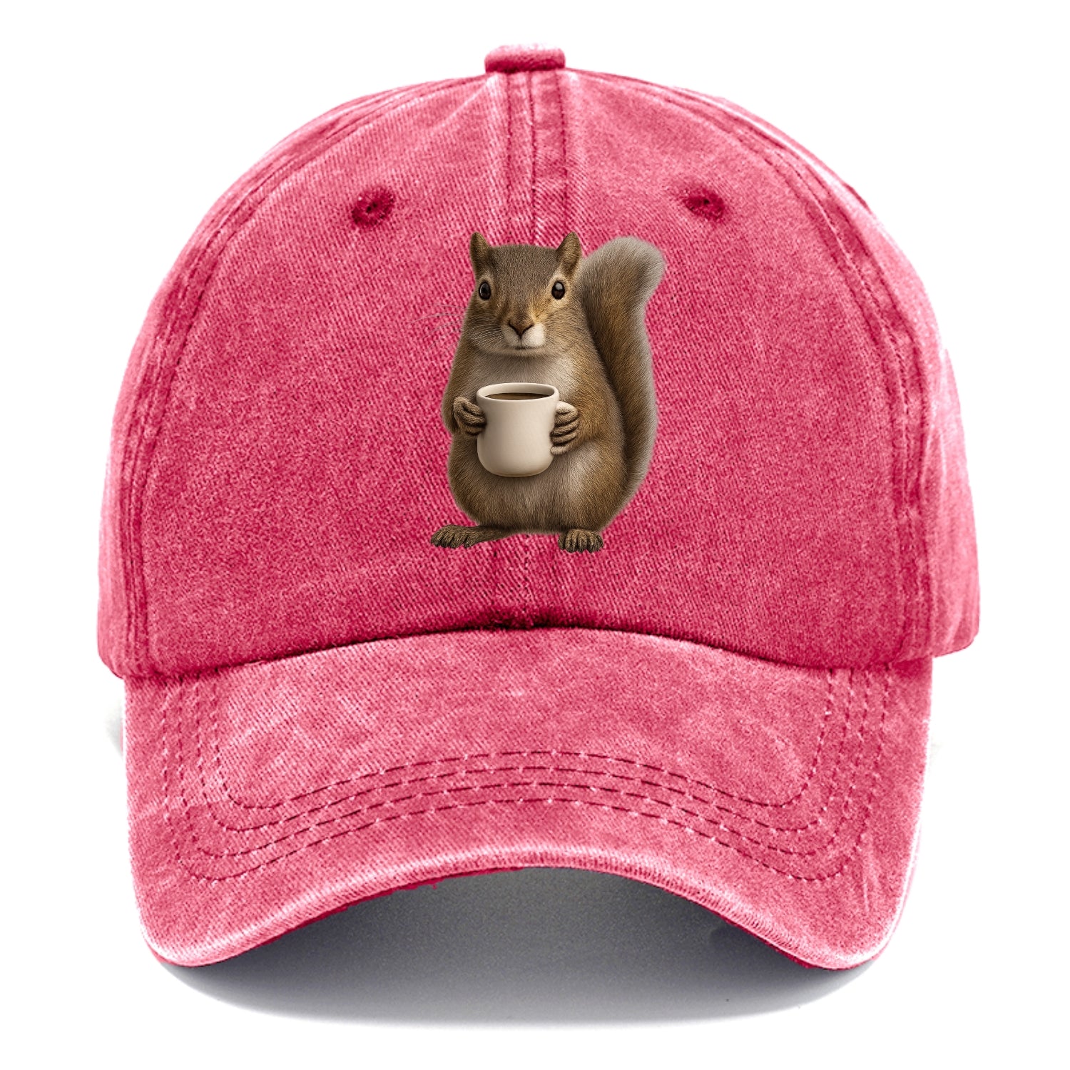 squirrel holding coffee cup art Hat