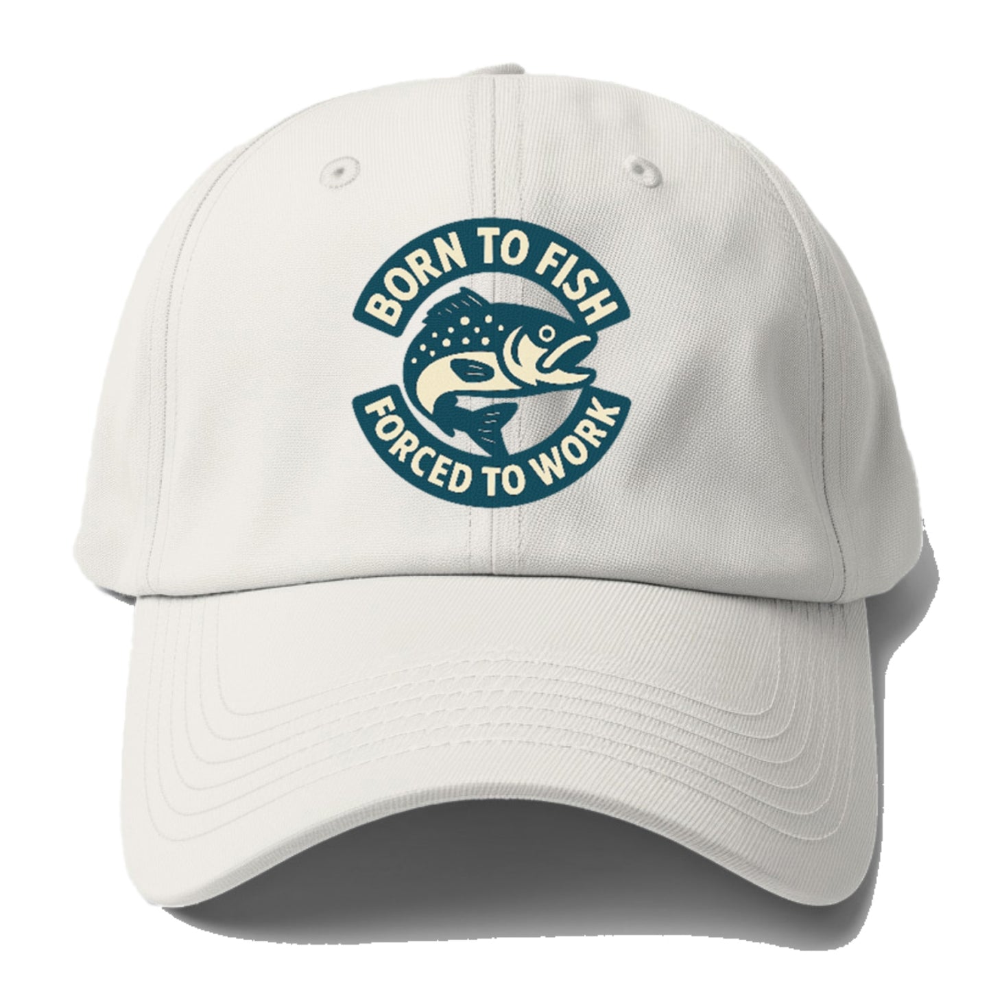 born to fish forced to work Hat