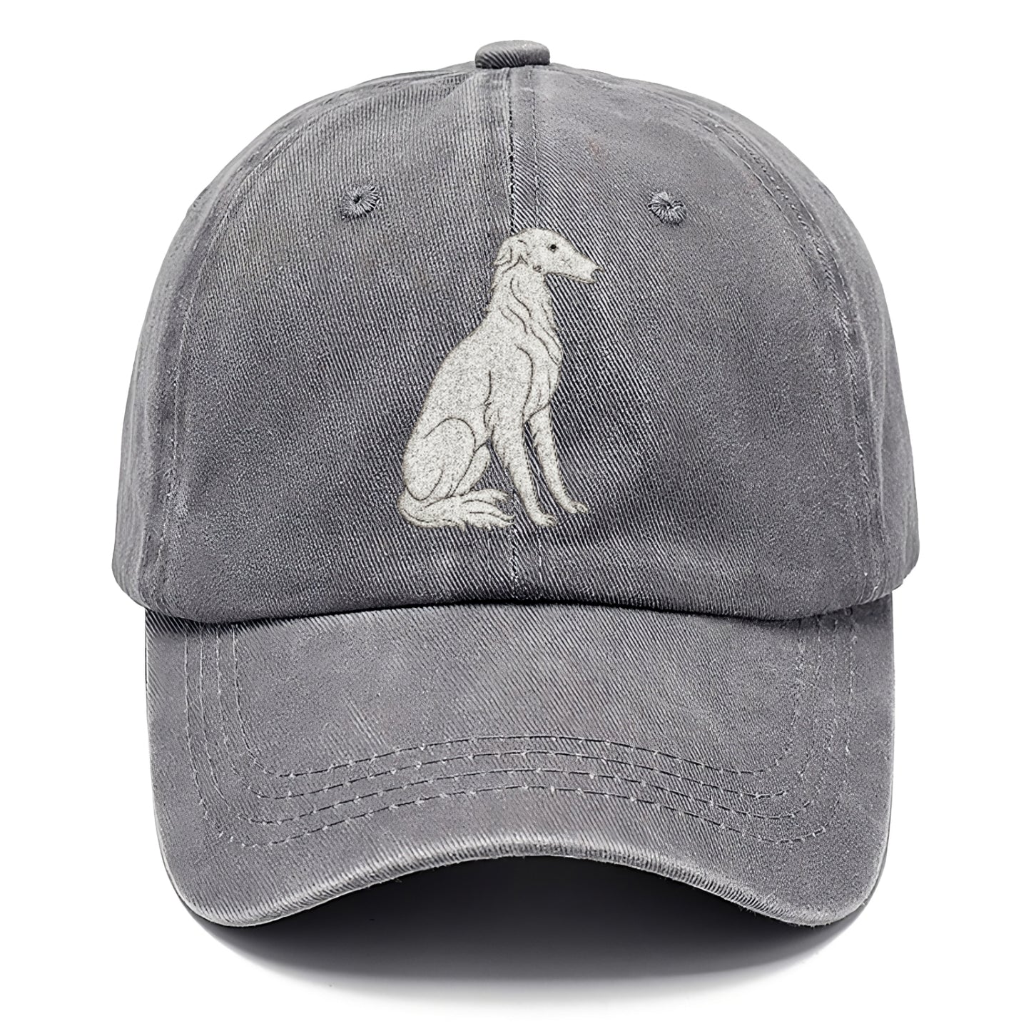 Borzoi White Sitting Pose Hat
