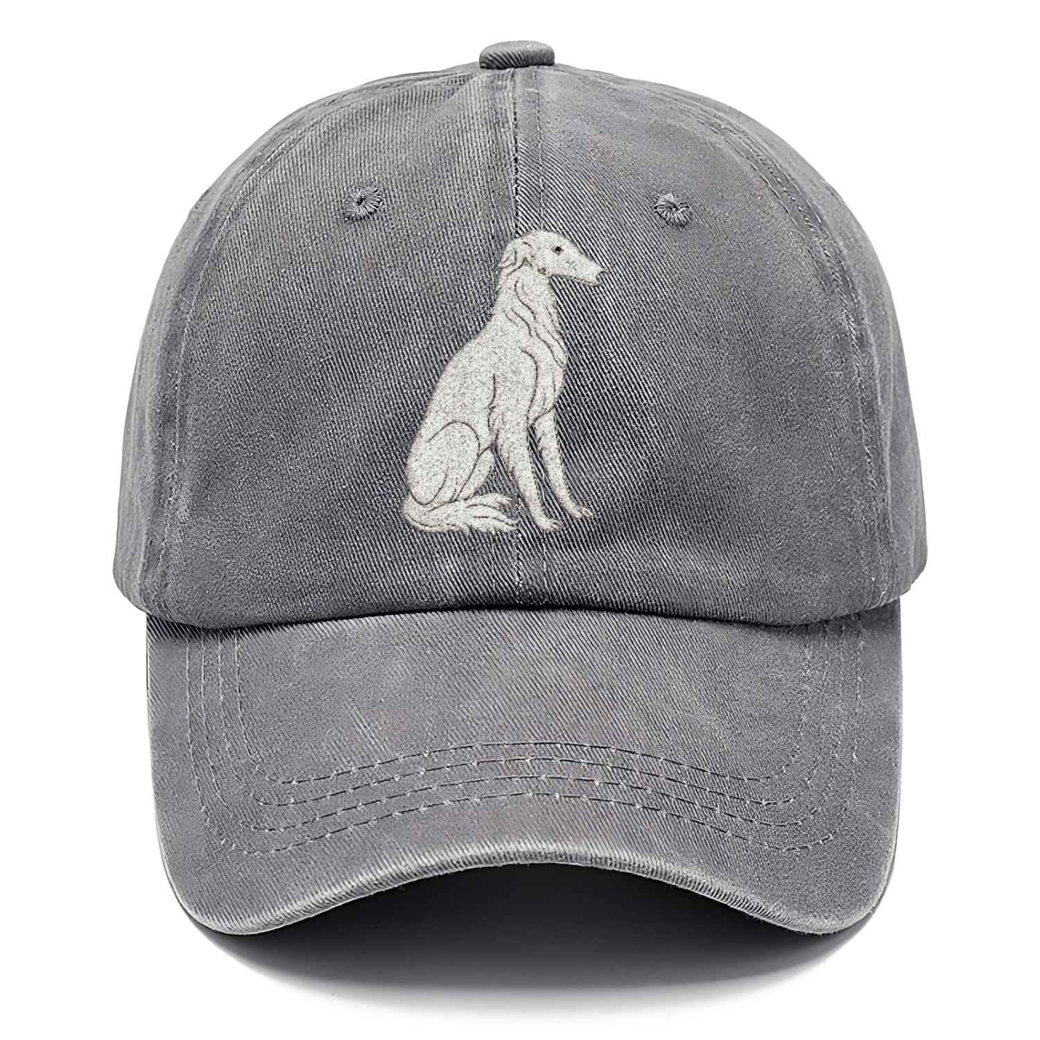 Borzoi White Sitting Pose Hat
