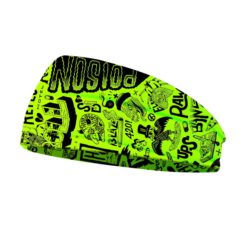 Diadema deportiva unisex con estampado de Pandaize para exteriores: banda elástica para yoga que absorbe el sudor