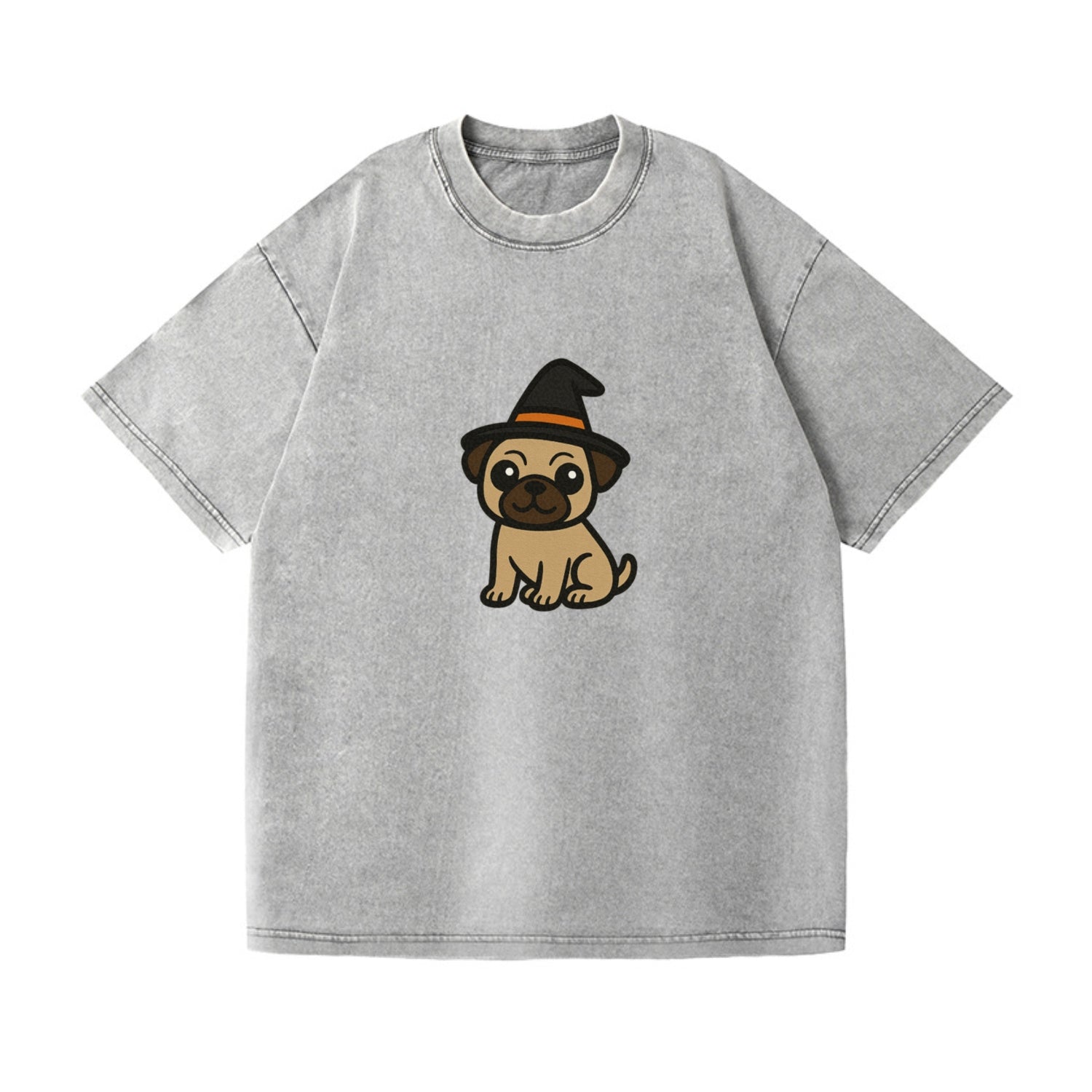 pug wearing witch hat halloween theme portrait design Hat