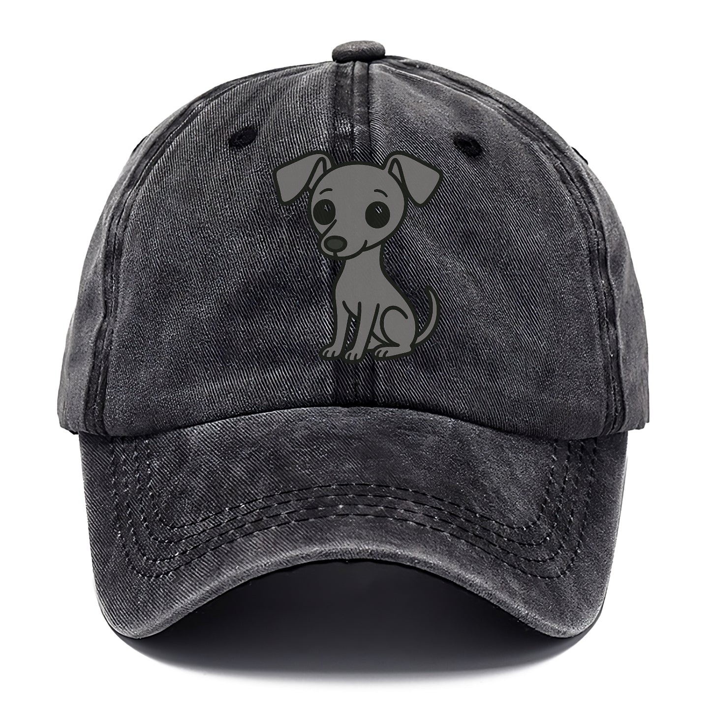 italian greyhound gray sitting pose with thin build portrait design Hat
