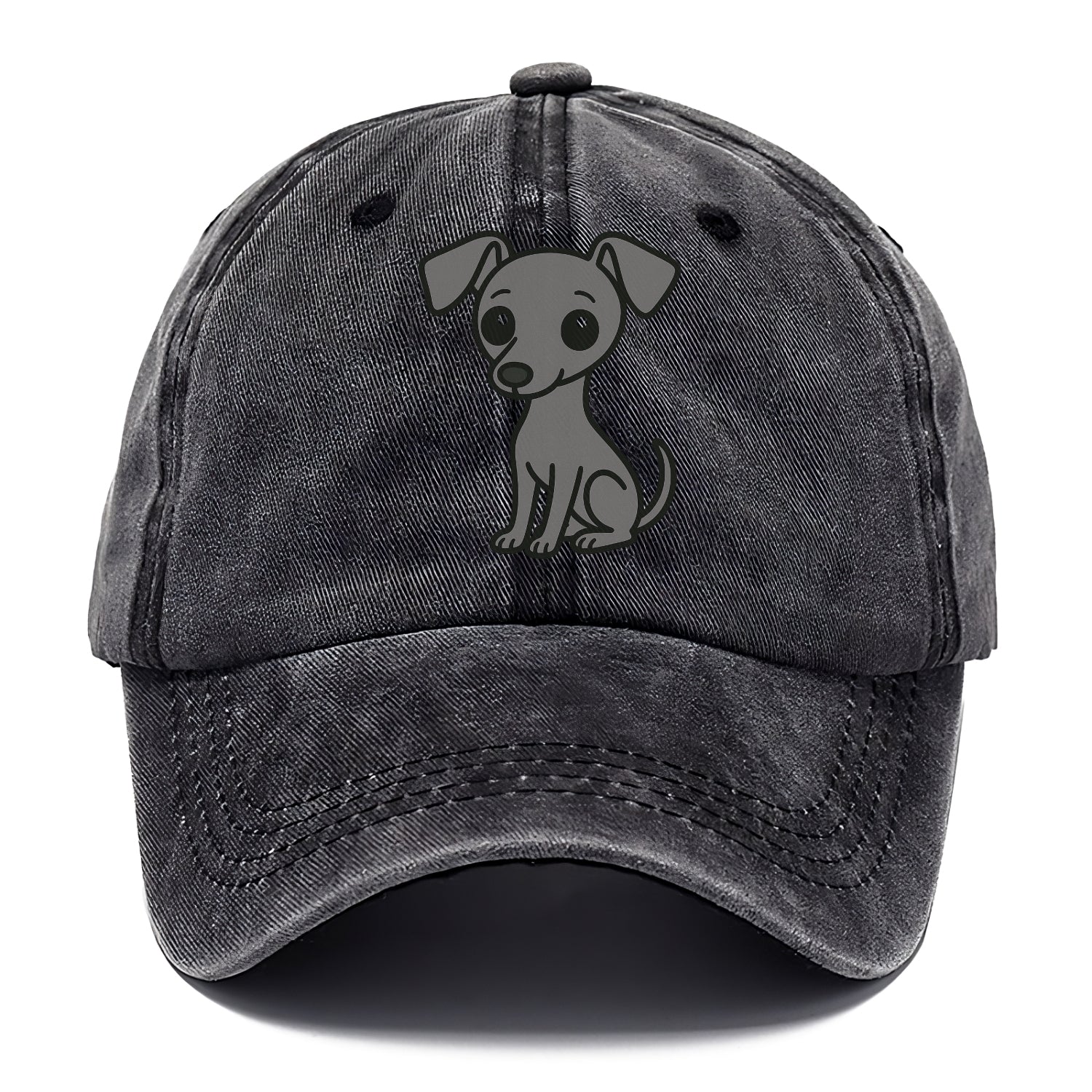 italian greyhound gray sitting pose with thin build portrait design Hat