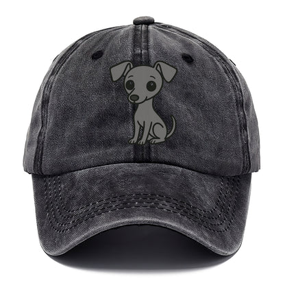 italian greyhound gray sitting pose with thin build portrait design Hat