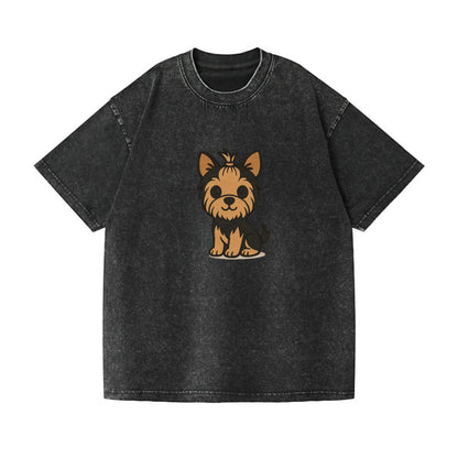 yorkshire terrier brown and black with top knot portrait design Hat