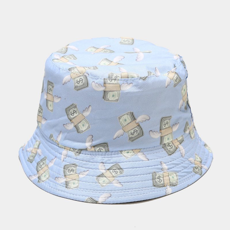 Creative Dollar Graffiti Bucket Hat - Foldable Reversible Sun Hat, Outdoor Casual UV Protection