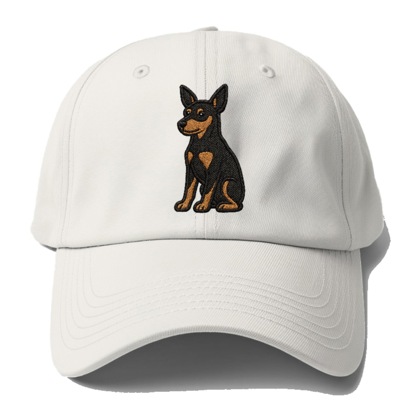 miniature-pinscher-black-tan-regal-poise Hat