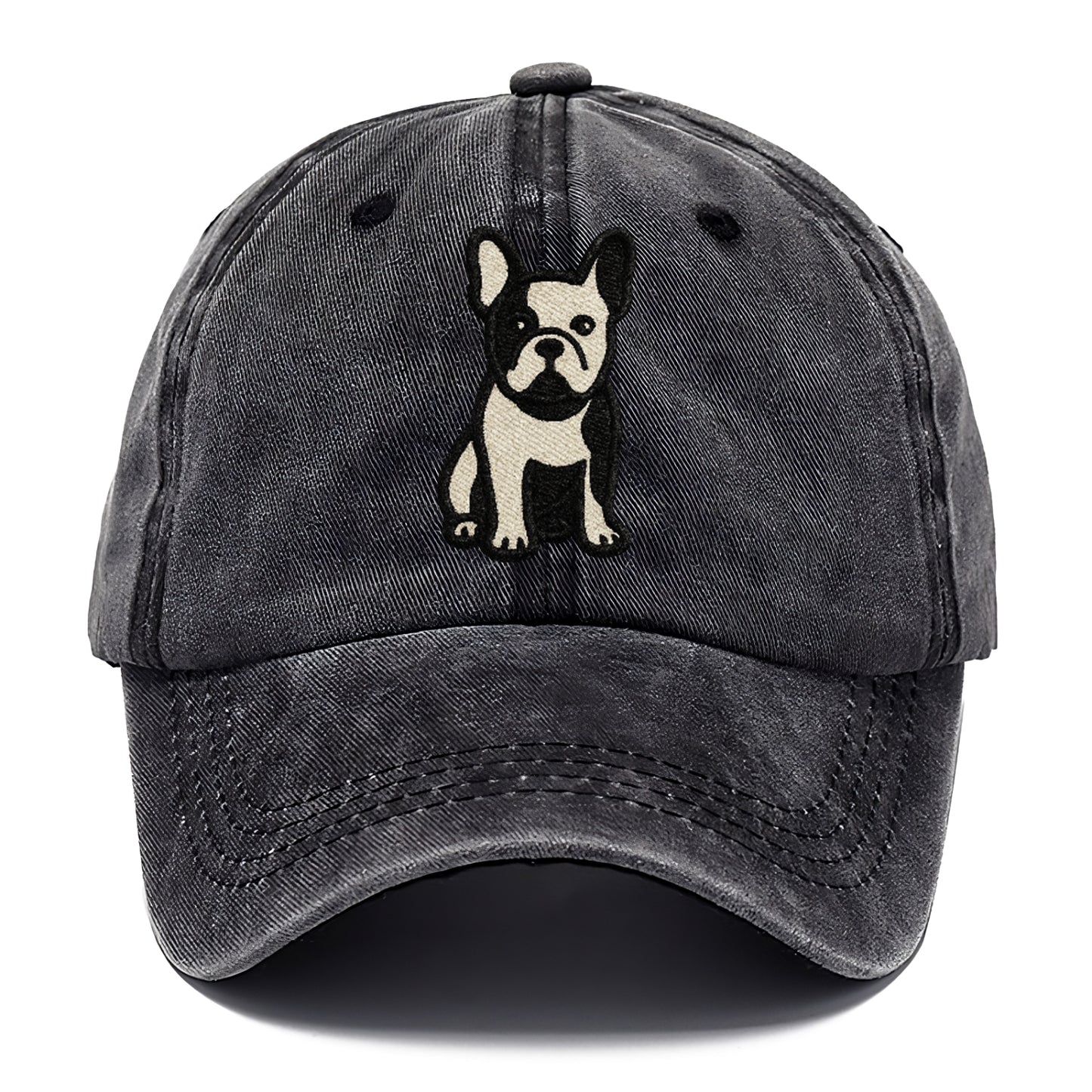 French Bulldog Black And White Tuxedo Pose Hat