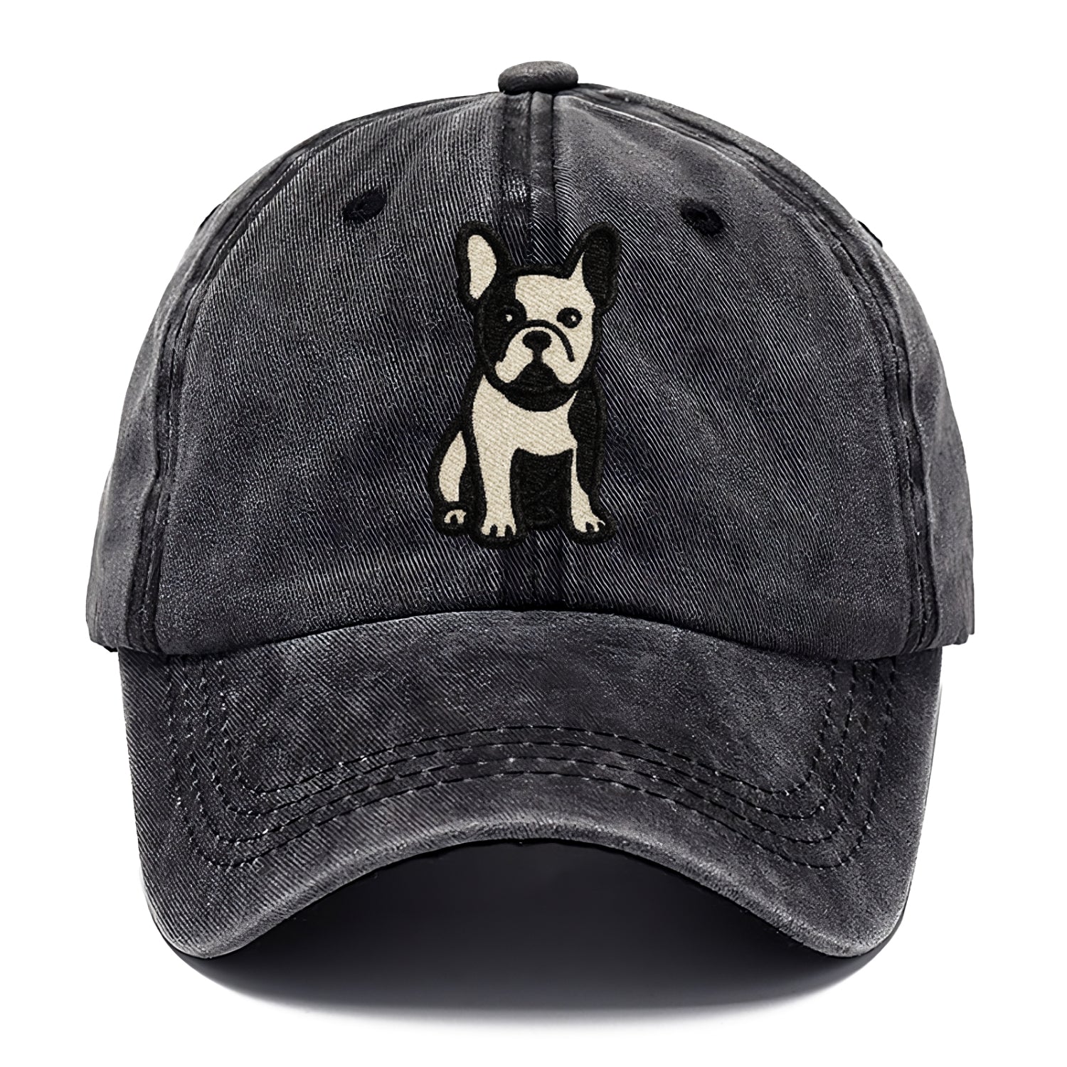 French Bulldog Black And White Tuxedo Pose Hat