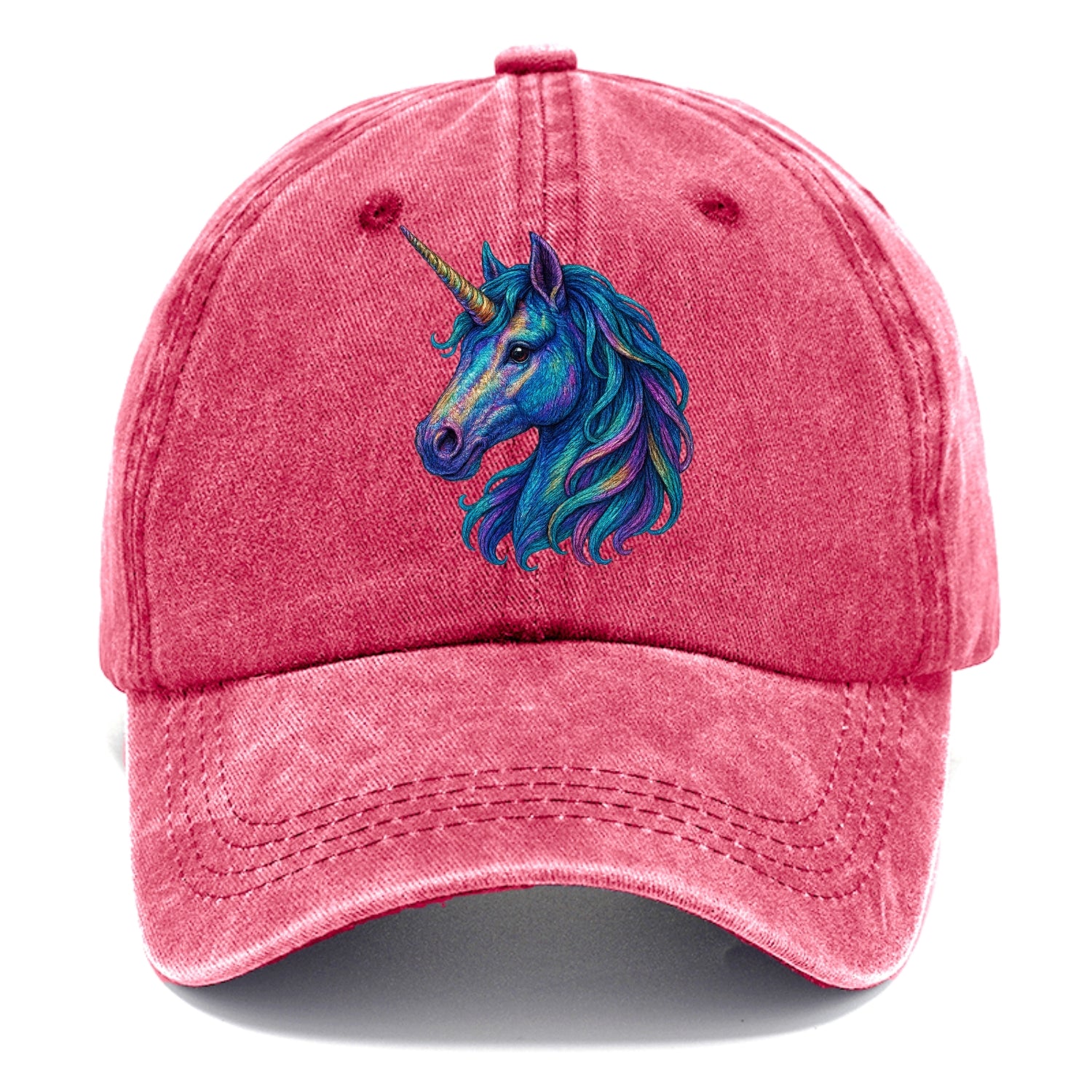rainbow unicorn head artistic illustration Hat