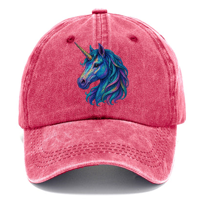 rainbow unicorn head artistic illustration Hat
