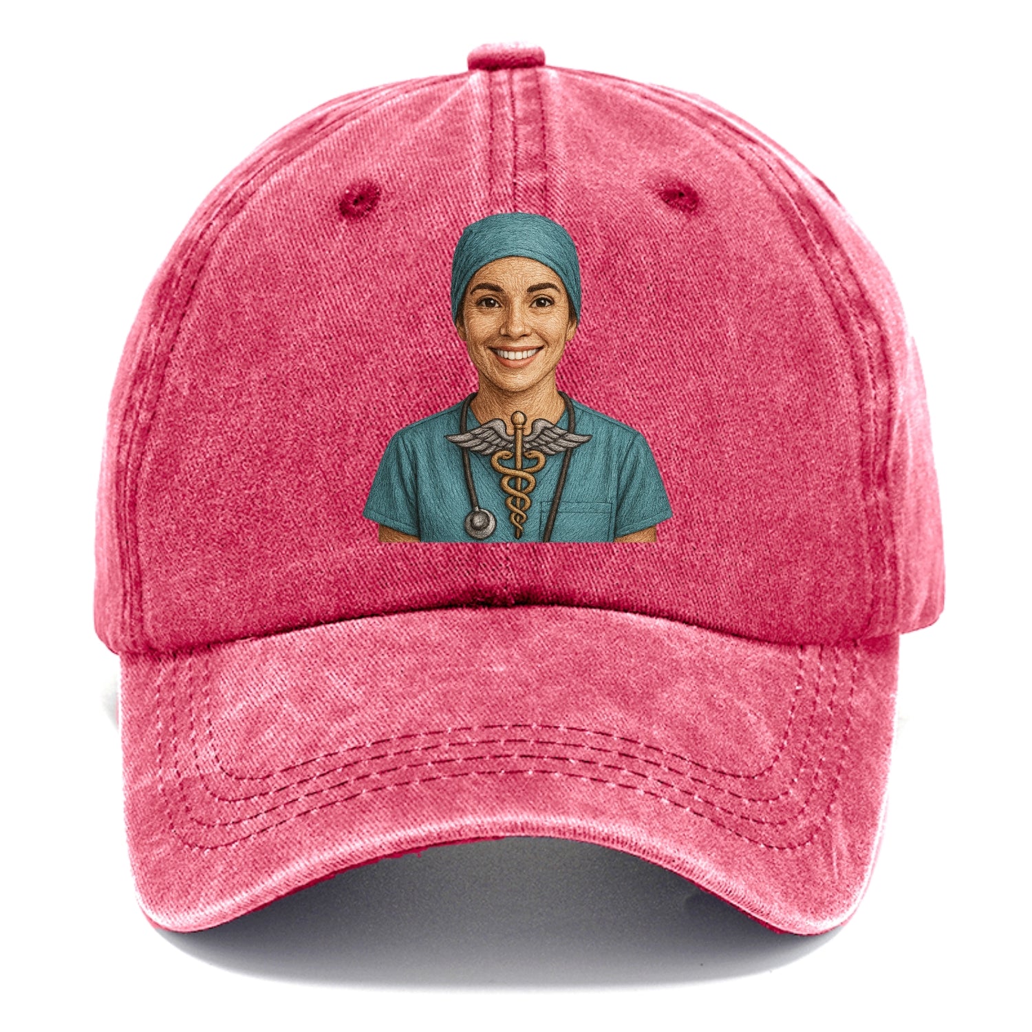 smiling doctor with caduceus art Hat
