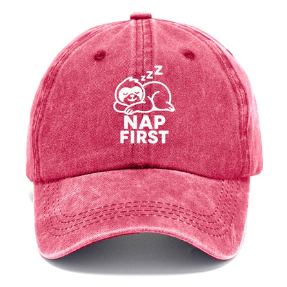 nap first sloth Hat