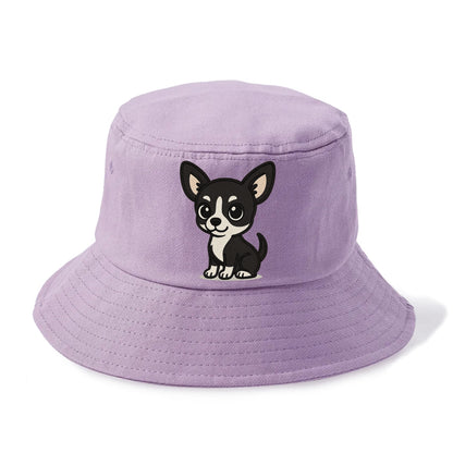 chihuahua black and white sitting pose portrait design Hat