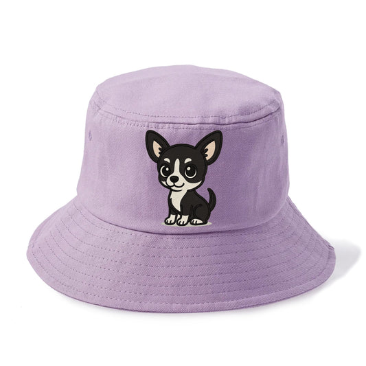 chihuahua black and white sitting pose portrait design Hat