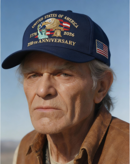 USA 250th Anniversary Embroidered Baseball Cap