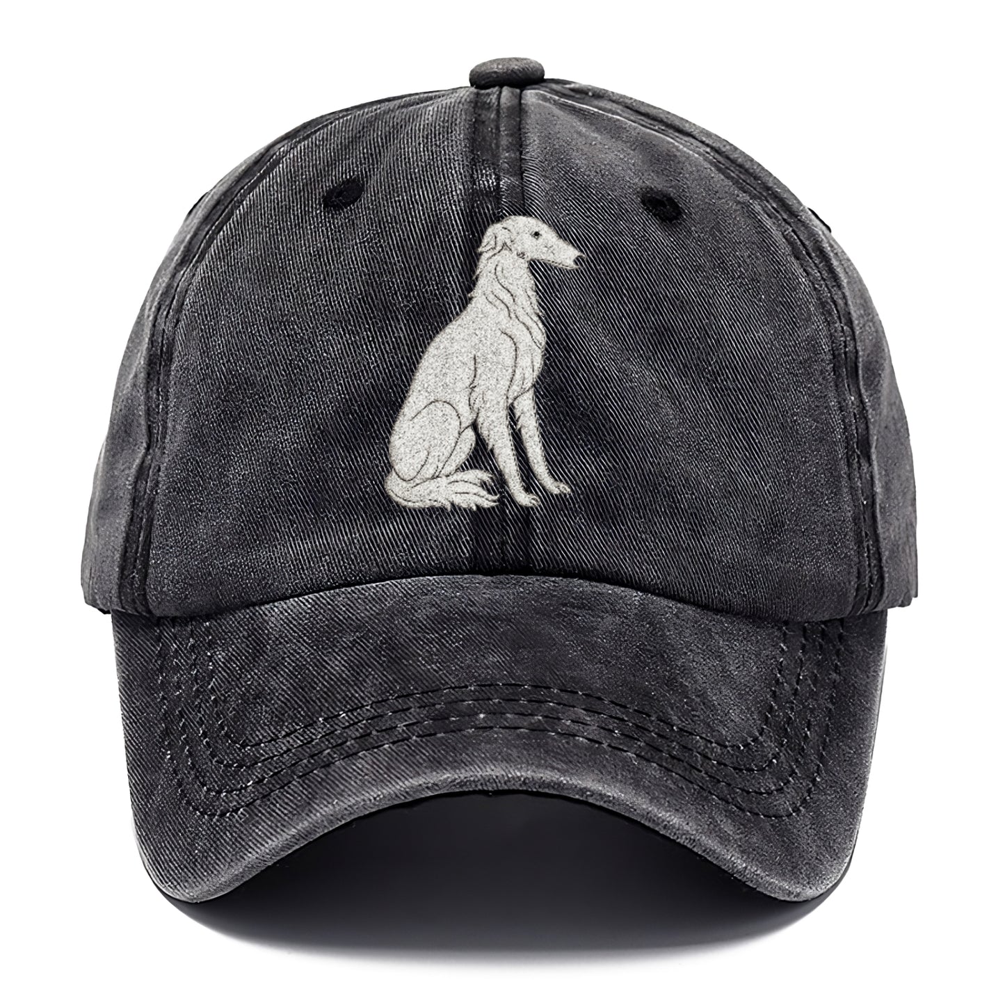 Borzoi White Sitting Pose Hat