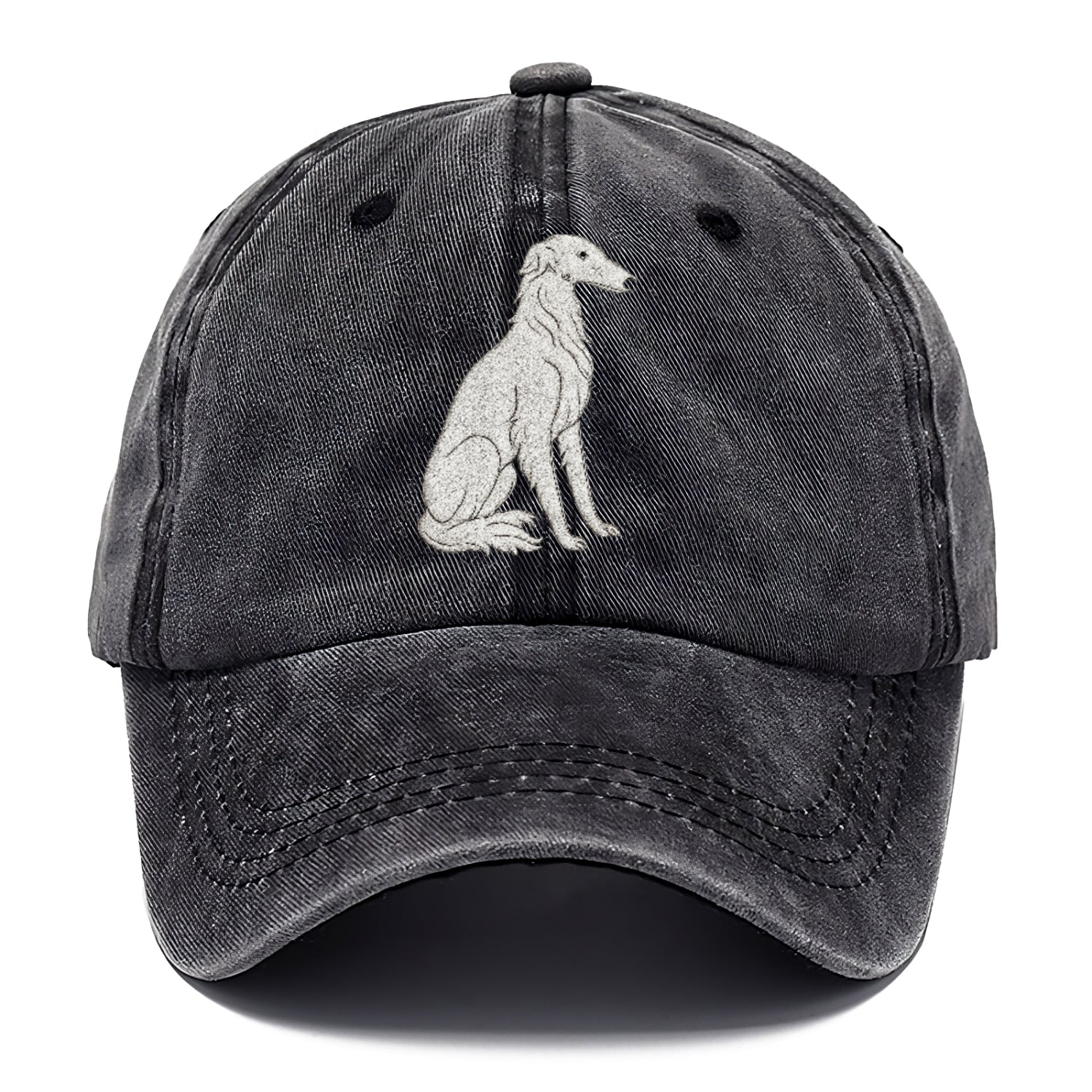 Borzoi White Sitting Pose Hat