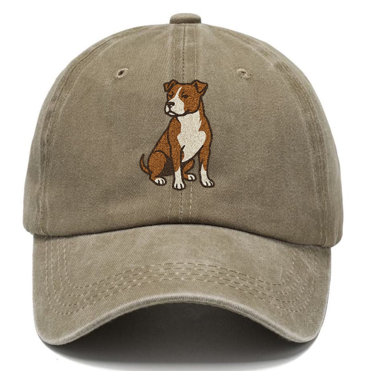 American Pit Bull Terrier Brown And White Pose Hat