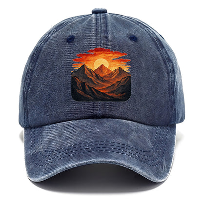 fiery mountains and sunset vista Hat