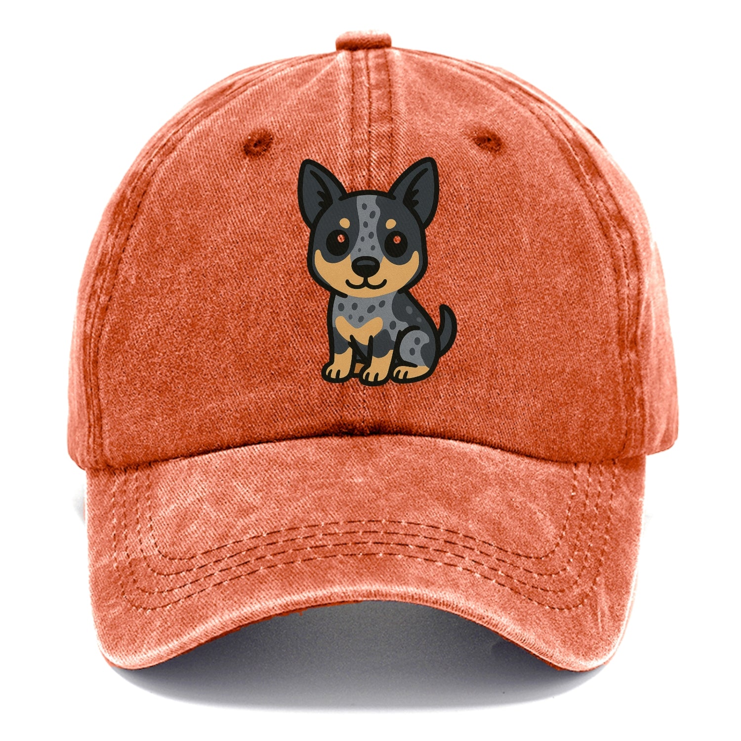 australian cattle dog blue heeler sitting pose portrait design Hat